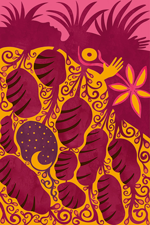 Ilustración de "Ocas asoleadas y fritas", por Esteban Garcés, para la serie de cocina ecuatoriana "Allimicuna", escrita por Julio Pazos Barrera.
