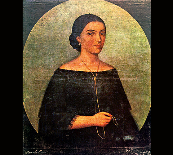 Retrato de Manuela Sáenz realizado en Lima por Pedro Durante en 1825. / Museo de Historia del Perú