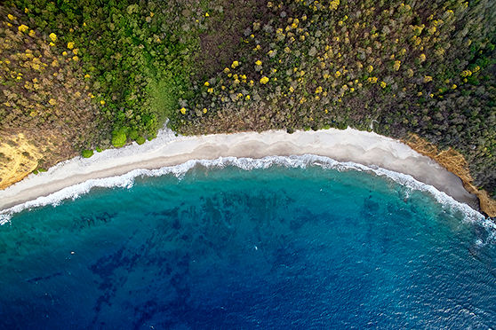 Vista aérea de La Playita, en el parque nacional Machalilla. Foto: Felipe Vallejo / Equilibrio Azul