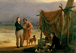 Fragemento de "Campamento de Alexander von Humboldt y Aimé Bonpland a los pies del Chimborazo (1810), de Friedrich Georg Weitsch. Fragemento de "Campamento de Alexander von Humboldt y Aimé Bonpland a los pies del Chimborazo (1810), de Friedrich Georg Weitsch.